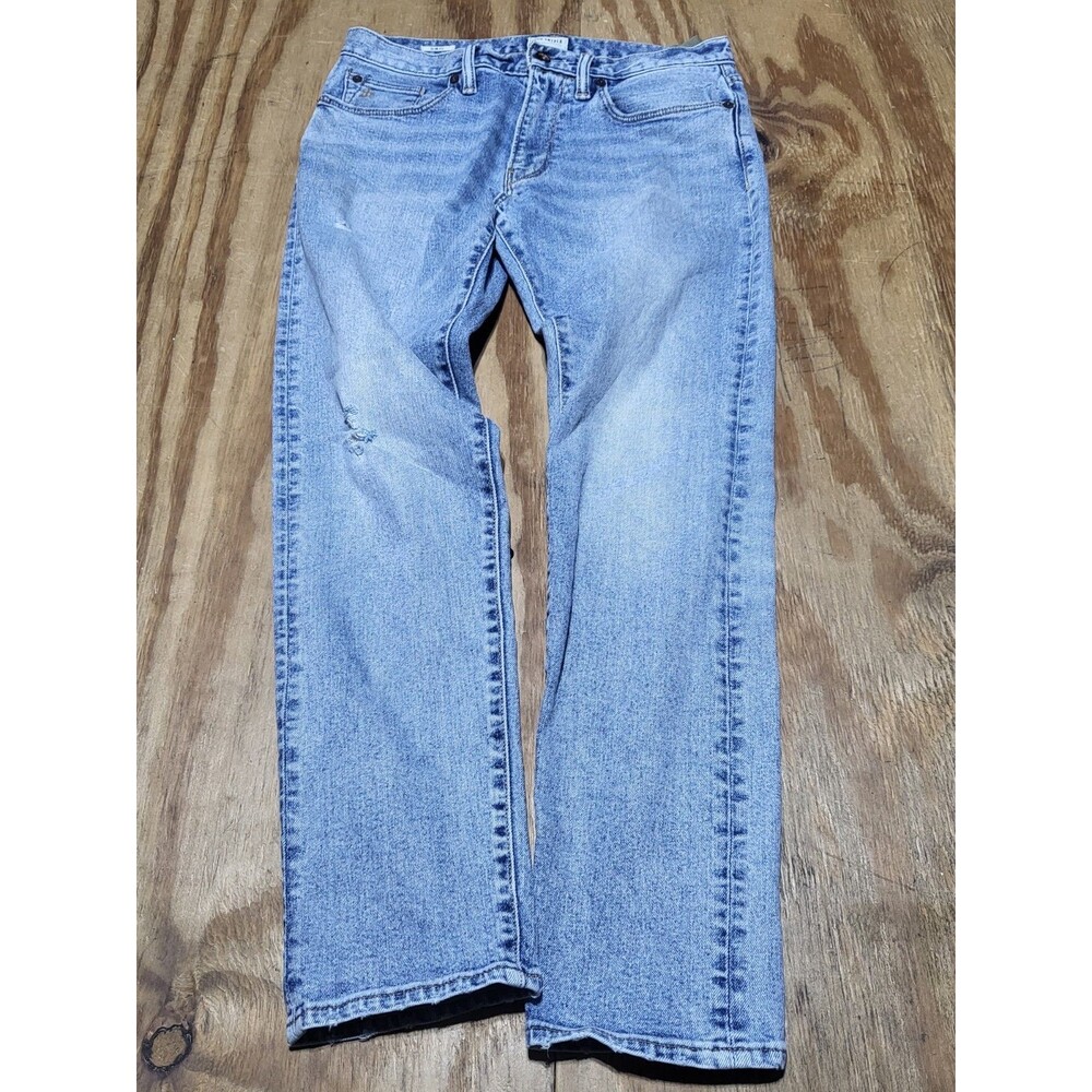 Todd Snyder Jeans Mens 30x30 Light Blue Cotton Denim Straight Leg Distressed @L7